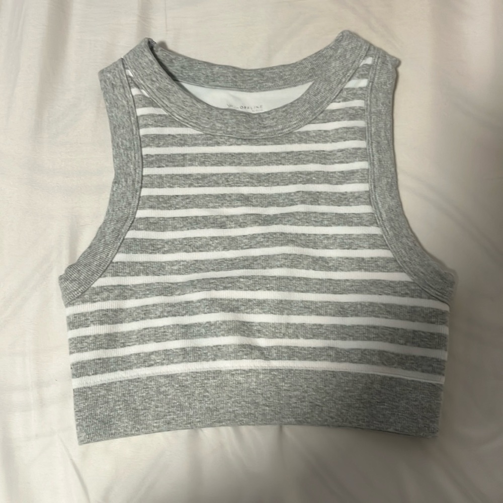 Aerie gray striped tank top
